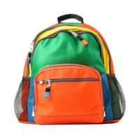 School backpack isolated. Illustration AI Generative png