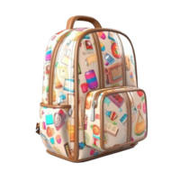 School backpack isolated. Illustration AI Generative png