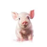 Cute pig portrait isolated. Illustration AI Generative png