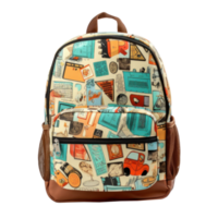 School backpack isolated. Illustration AI Generative png