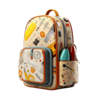 School backpack isolated. Illustration AI Generative png