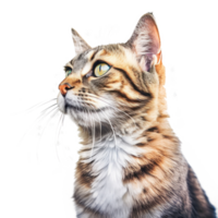 gato retrato isolado. ilustração ai generativo png