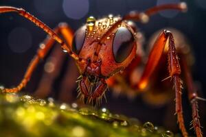 A macro photo of an Ant, blurry background,