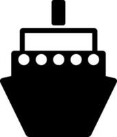 plano negro firmar o símbolo de un barco. vector