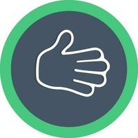 Vector hand sign on circular background.