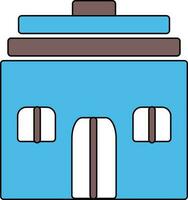 Building in blue and brown color. vector