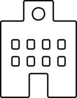 Black and white building in flat illustration. vector