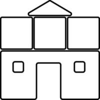 Flat style illustration of building. vector