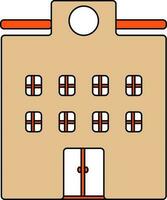 Flat style illustration of building. vector