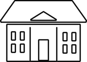 Black and white building in flat illustration. vector