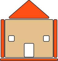 Shiny building in flat style illustration. vector