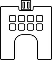 Building in black and white color. vector