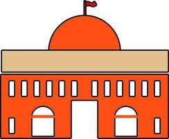 Court in orange and white color. vector