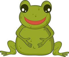 Happy frog standing on two legs. vector