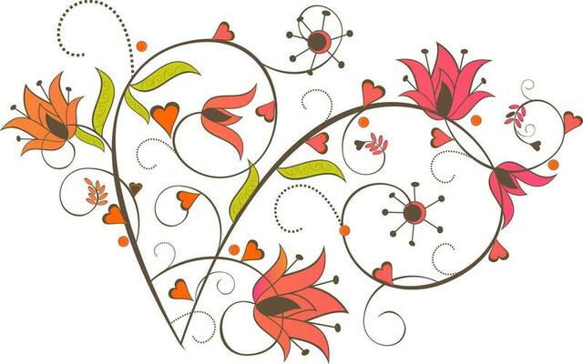 Illustration art with many flower and leaf.