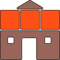 Flat style illustration of building. vector