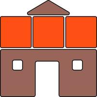 Flat style illustration of building. vector