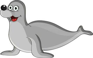 Happy dolphin standing on land. vector