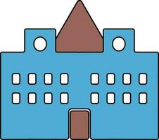 Flat style illustration of building. vector