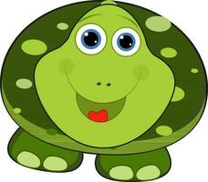 This is happy turtle cartoon art in flat design. vector