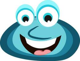 contento azul tortuga sonrisa rostro. vector