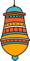 Flat illustration of colorful lantern. vector