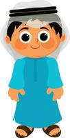 Cartoon character of an arabian boy. vector