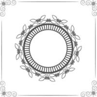 Floral frame in circle shape. vector
