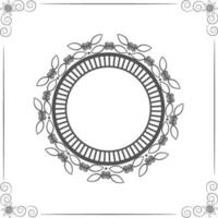 Floral frame in circle shape. vector