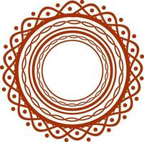 Ornamental frame in rounded shape. vector