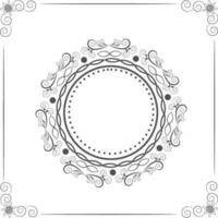 Floral design frame in circle shape. vector