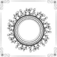 Rounded frame with floral design. vector