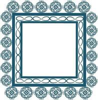 Square shaped frame with floral design. vector