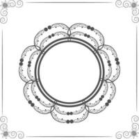 Floral frame in circle shape. vector