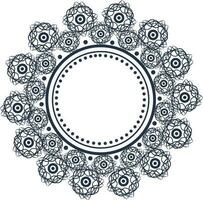 Rounded floral design decorated frame. vector