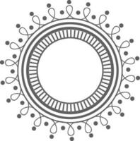 Artistic frame in circle shape. vector