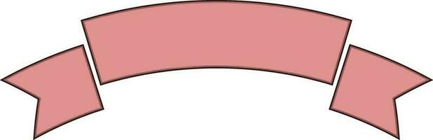 Blank ribbon banner in pink color. vector