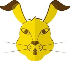 Rabbit head icon for chinese zodiac in half shadow. vector