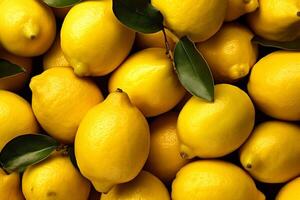 un antecedentes foto de limones, limones modelo fondo, generativo ai