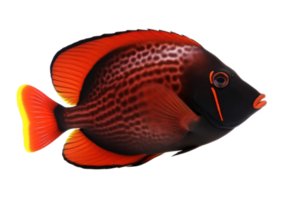 Red sea clown tang fish isolated on white. Illustration AI Generative png