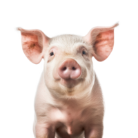 Cute pig portrait isolated. Illustration AI Generative png