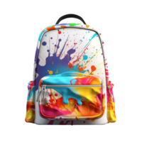 School backpack isolated. Illustration AI Generative png