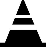 Traffic cone icon in black white color. vector