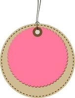 Illustration of pink tag or label. vector