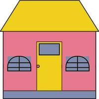 Illustration of a hut in flat style. vector