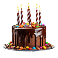 compleanno torta isolato. illustrazione ai generativo png