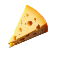 pièce de fromage isolé. illustration ai génératif png