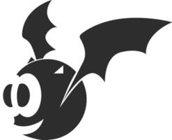 Silhouette of flying bat. vector