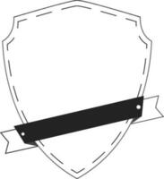 Illustration of a shield with ribbon. vector