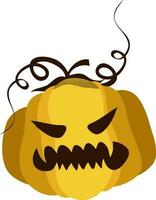 Yellow pumpkin for Halloween concept. vector